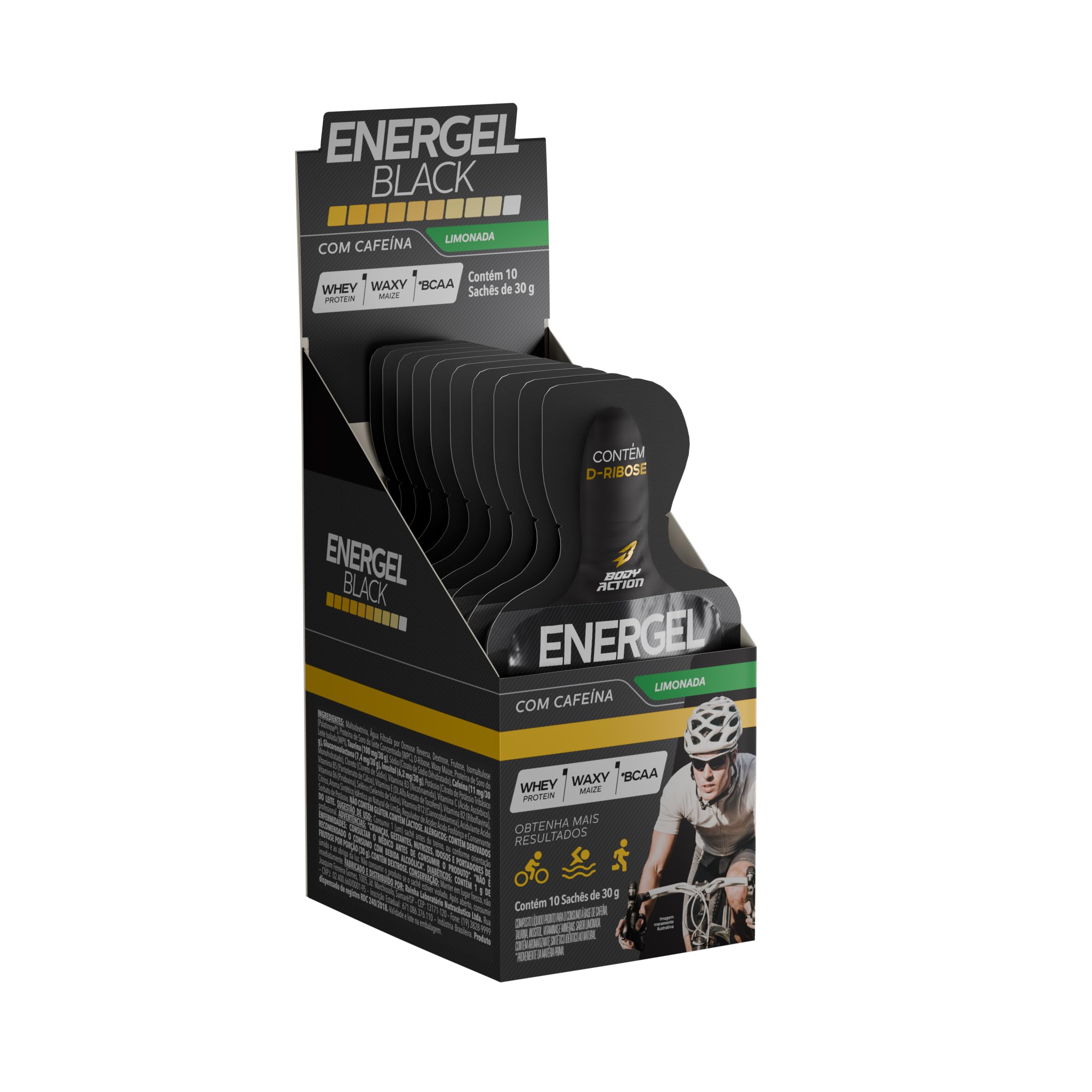 Energel Black 10 Sachês Sabor Limão Bodyaction | Amazon.com.br