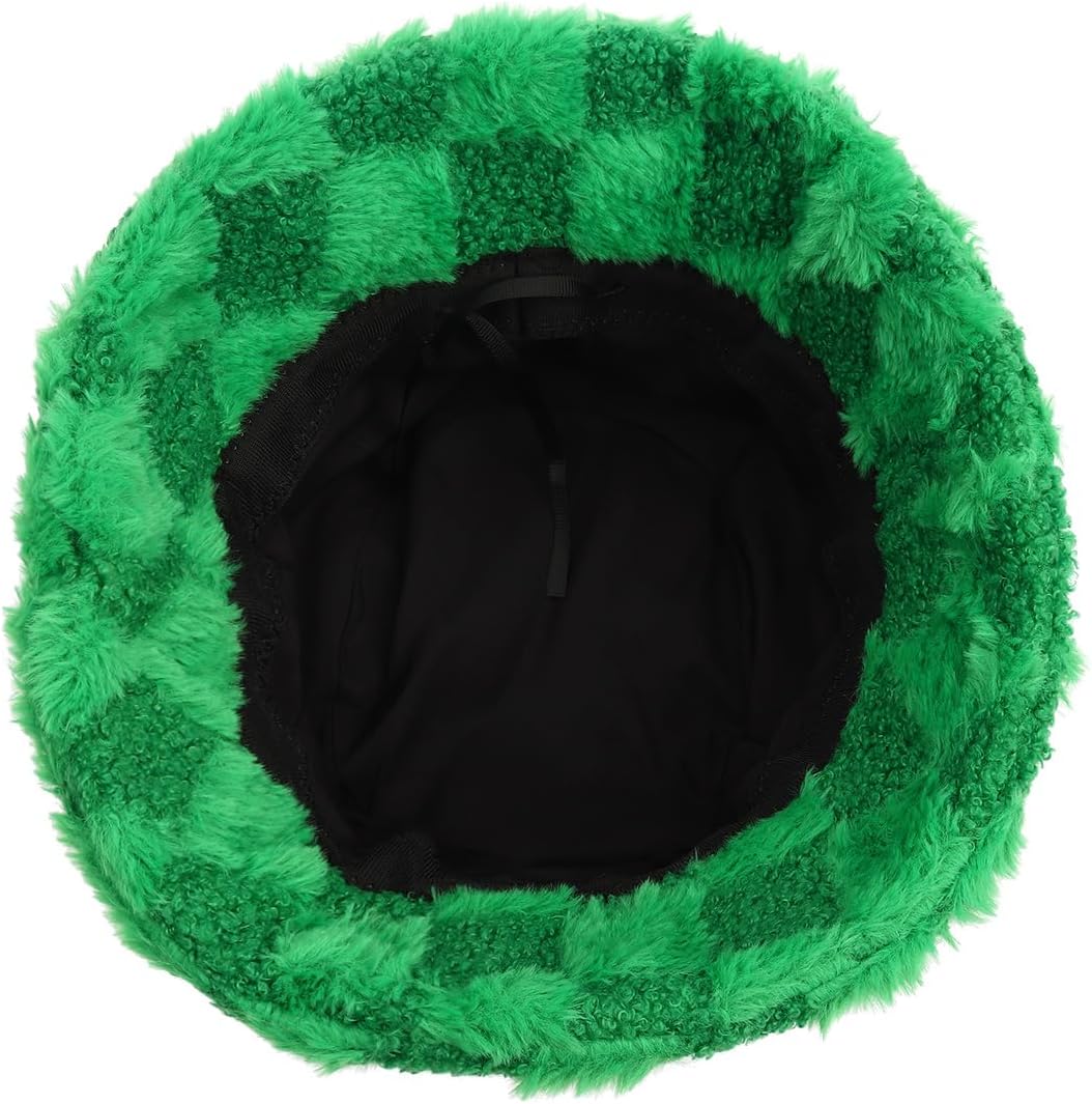 Fuzzy Bucket Hat for Women Furry Fur Bucket Hat Winter Warm Plush Fisherman Fluffy Sherpa Bucket Hats - Image 5