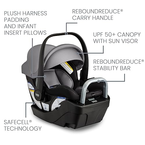 Miniatura 4 de Britax Willow S Asiento infantil de automóvil con base alpine, tecnología ClickTight, asiento de automóvil orientado hacia atrás y adaptador de