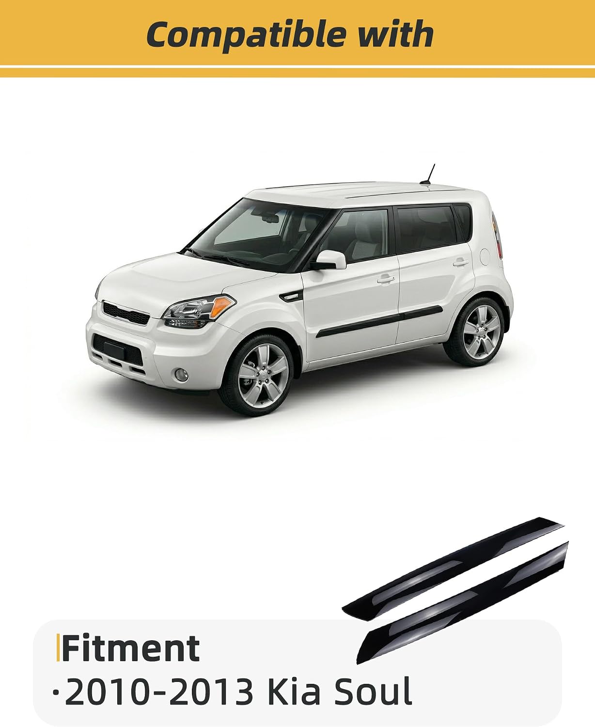 Flecto Windshield A-Pillar Trim Molding Set Compatible with 2010-2013 Kia Soul Left Driver & Right Passenger Replace 861702K500 861802K500 86180-2K500 86170-2 Exterior Window Trim Kia Soul Accessories