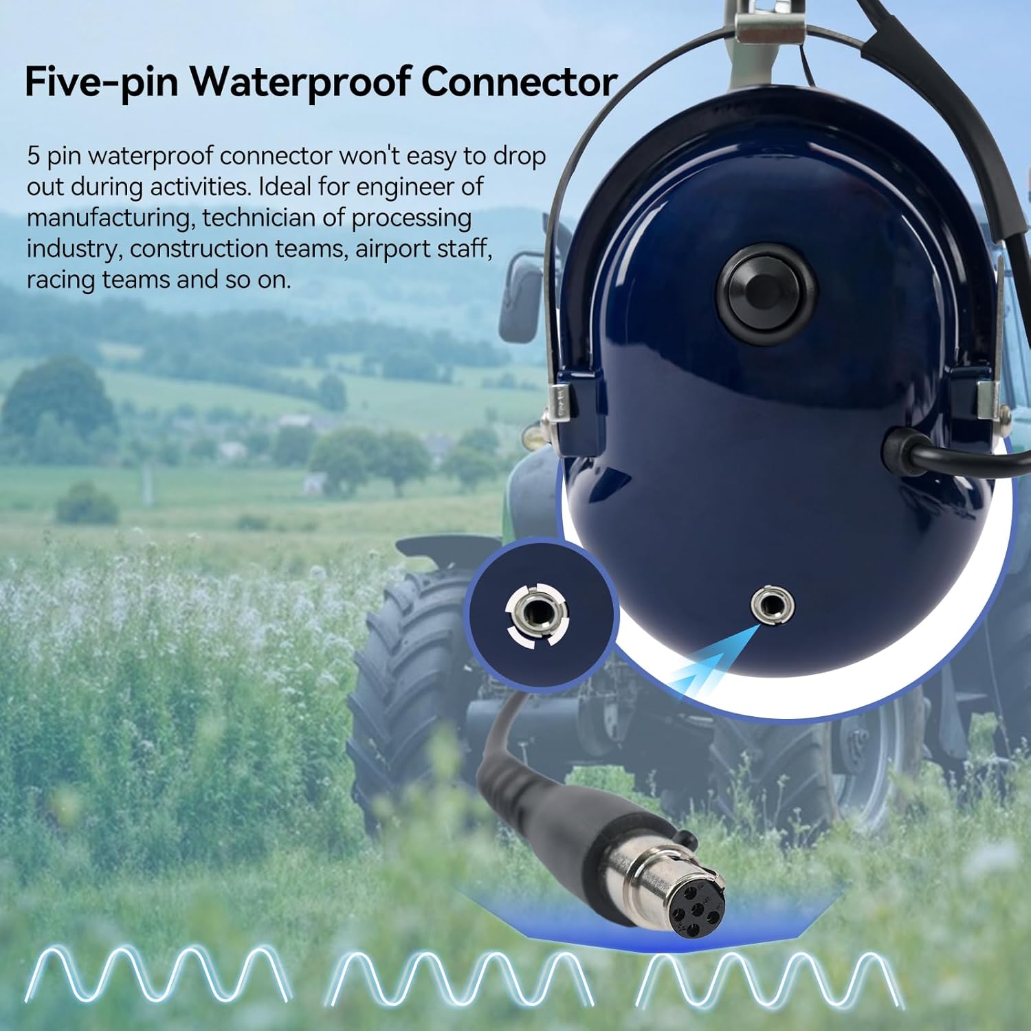 Retevis Noise Reduction Walkie Talkie Headset, Volume Adjustable, Hands Free, VOX Function, for Racing, Aviation, UTV, Two Way Radio Headset with Mic(1 Pack) - Image 8