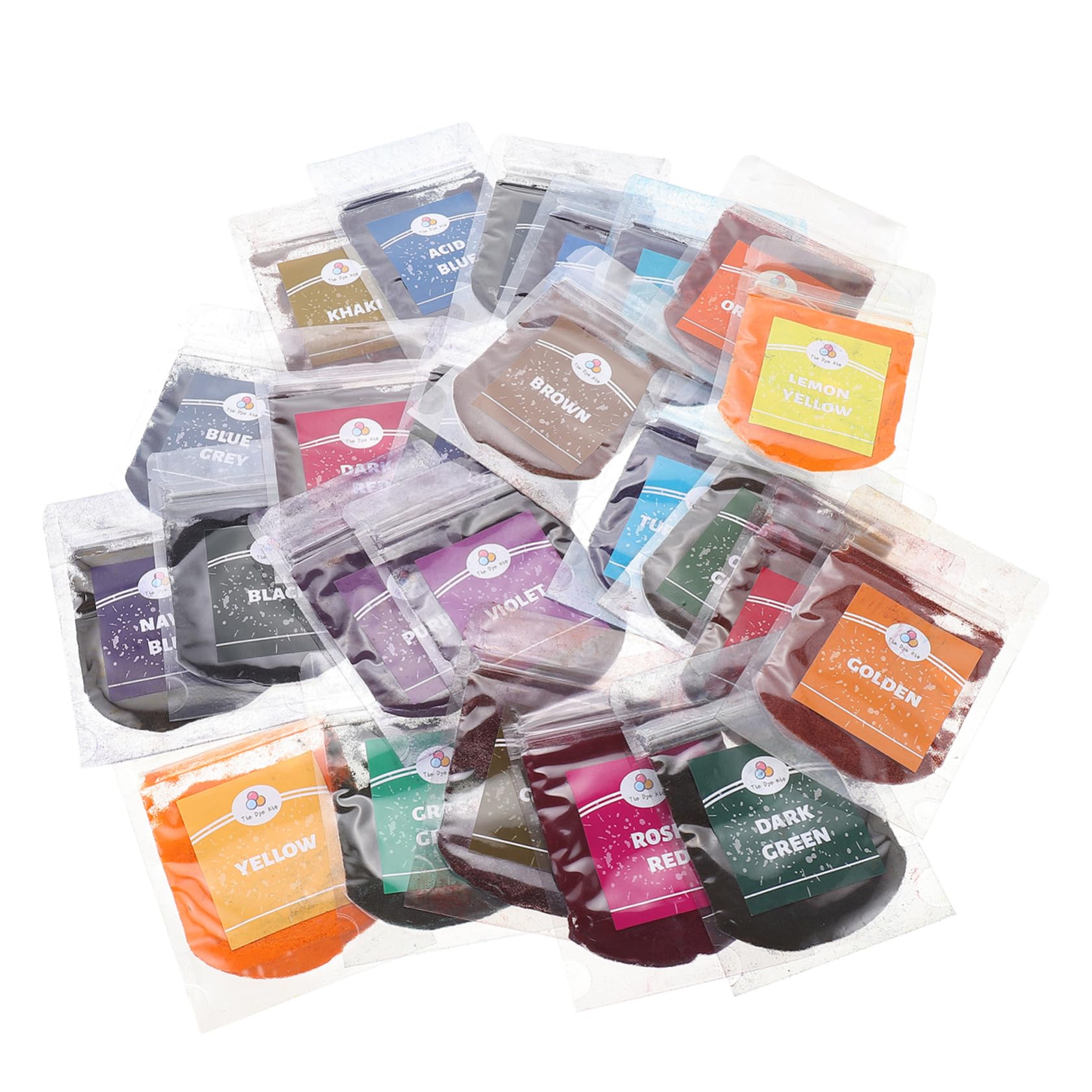 Kit di Polvere Colorante Sintetica per Tessuti 24 Colori per DIY Tie Dye su Abbigliamento e Borse in Tela per Lavori Artistici e Artigianali