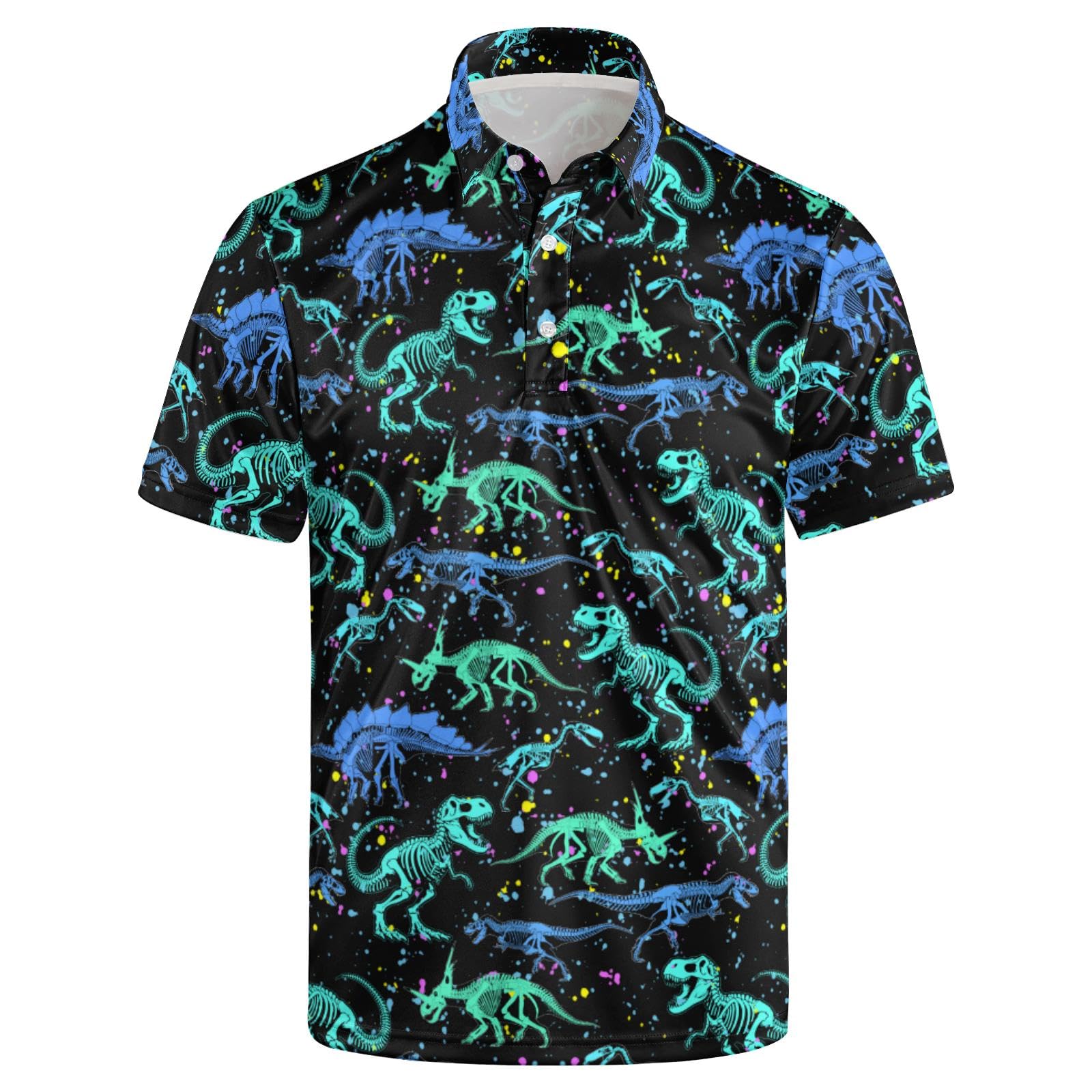 Men's Funny Golf Shirt Short Sleeve, Casual Polo Shirts for Men