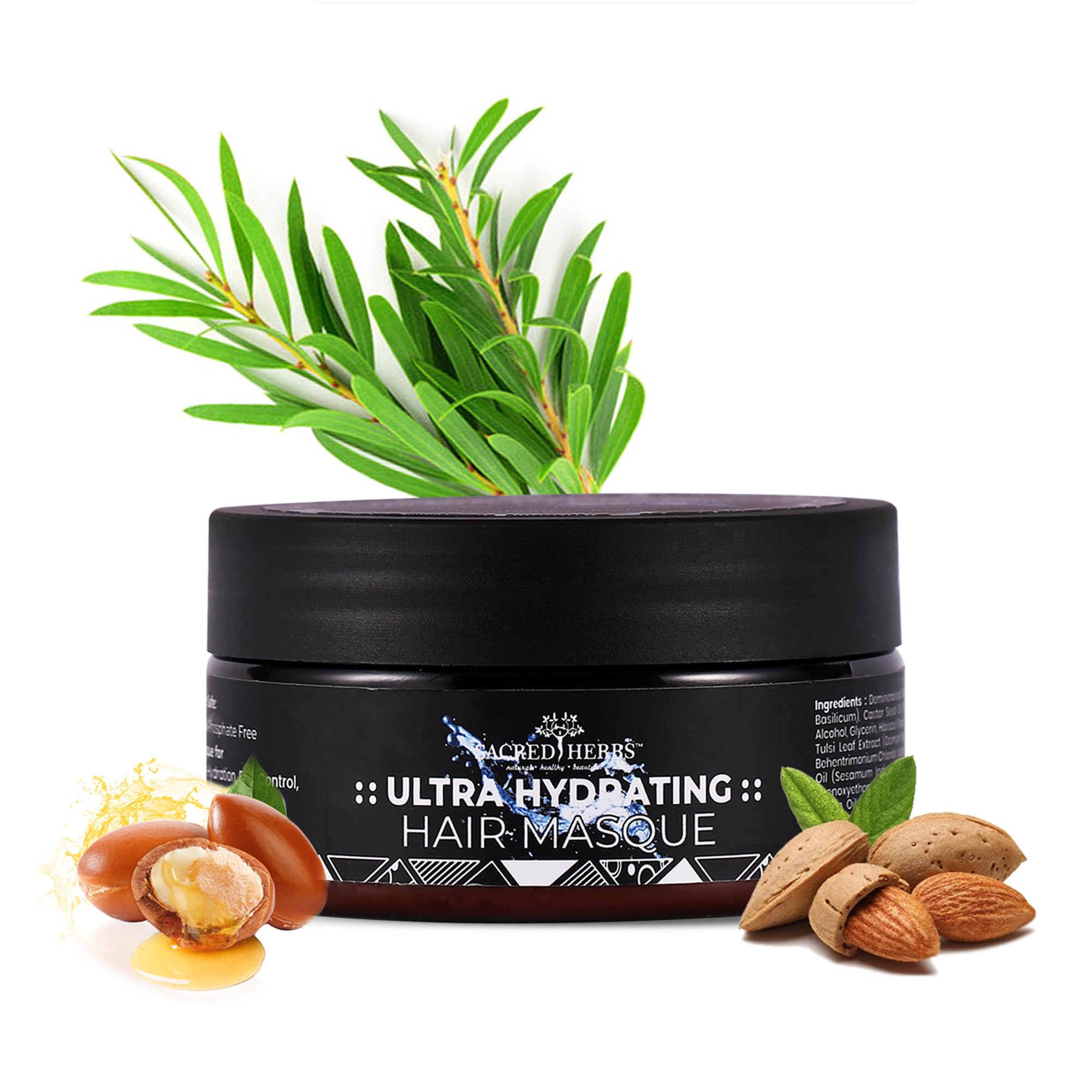 SACRED HERBS Ultra Hydrating Hair Masque | Intensive Deep Conditioning | 86% More Hydration | For Dry, Damaged & Frizzy Hair | Sulfate & Paraben Free | Weekly Treatment | 125gm-image-40