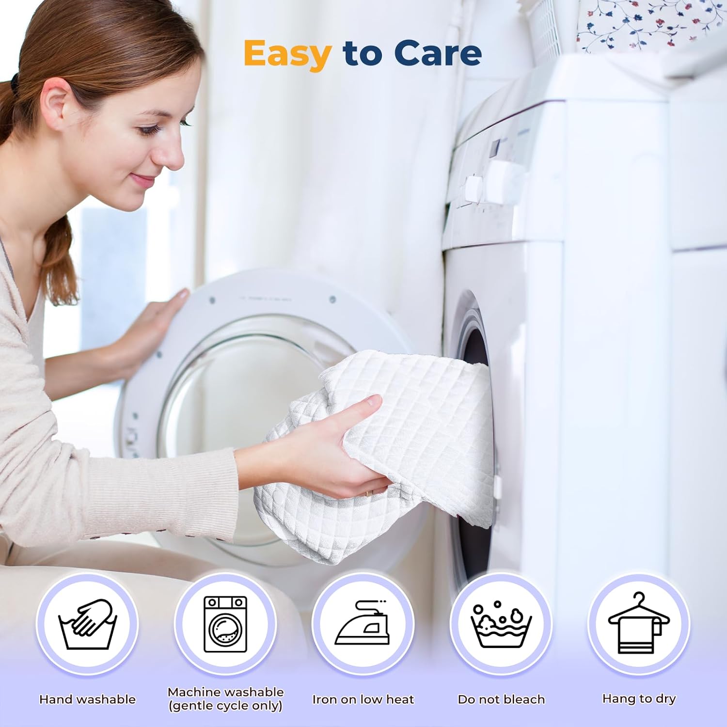 Pillowcase for 6 inch Height Side Sleeper Pillow with Arm Hole, Breathable Skin-Friendly Fabric, Machine Washable, Pillow Core Not Included