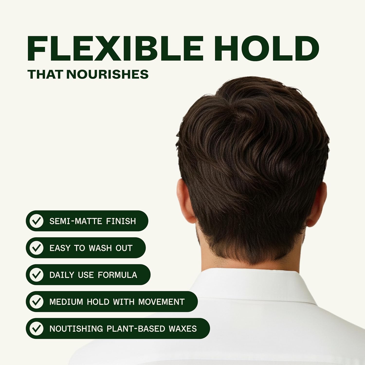 Scandinavian Biolabs Flexible Hybrid Clay | Medium Hold, Natural Finish, Adds Texture & Volume, Water-Soluble, Plant-Based Formula, 90 mL/ 3 Oz - Image 2