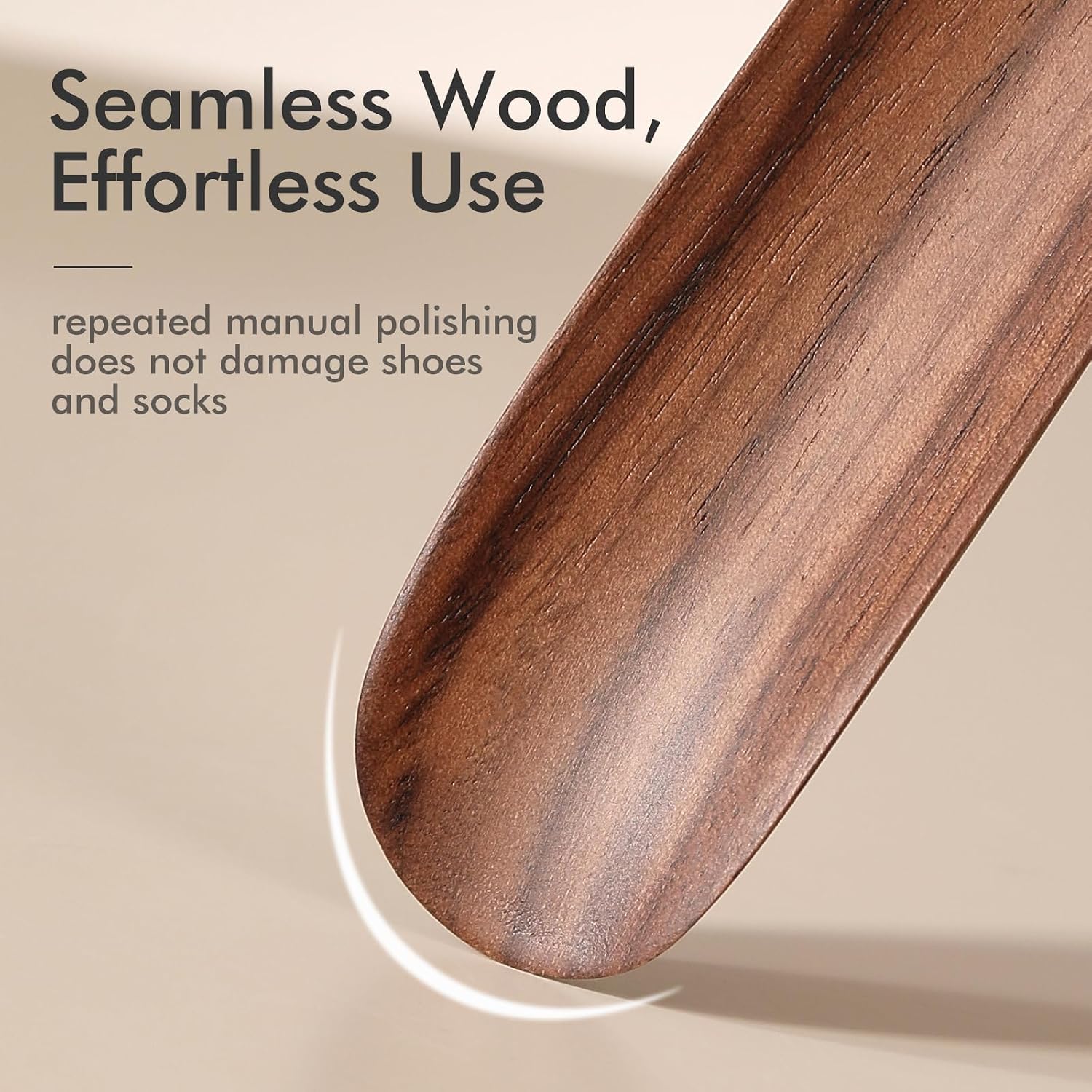 CHOSIN Shoe Horn Long Handle for Seniors Men Women, Wooden Shoehorn Set