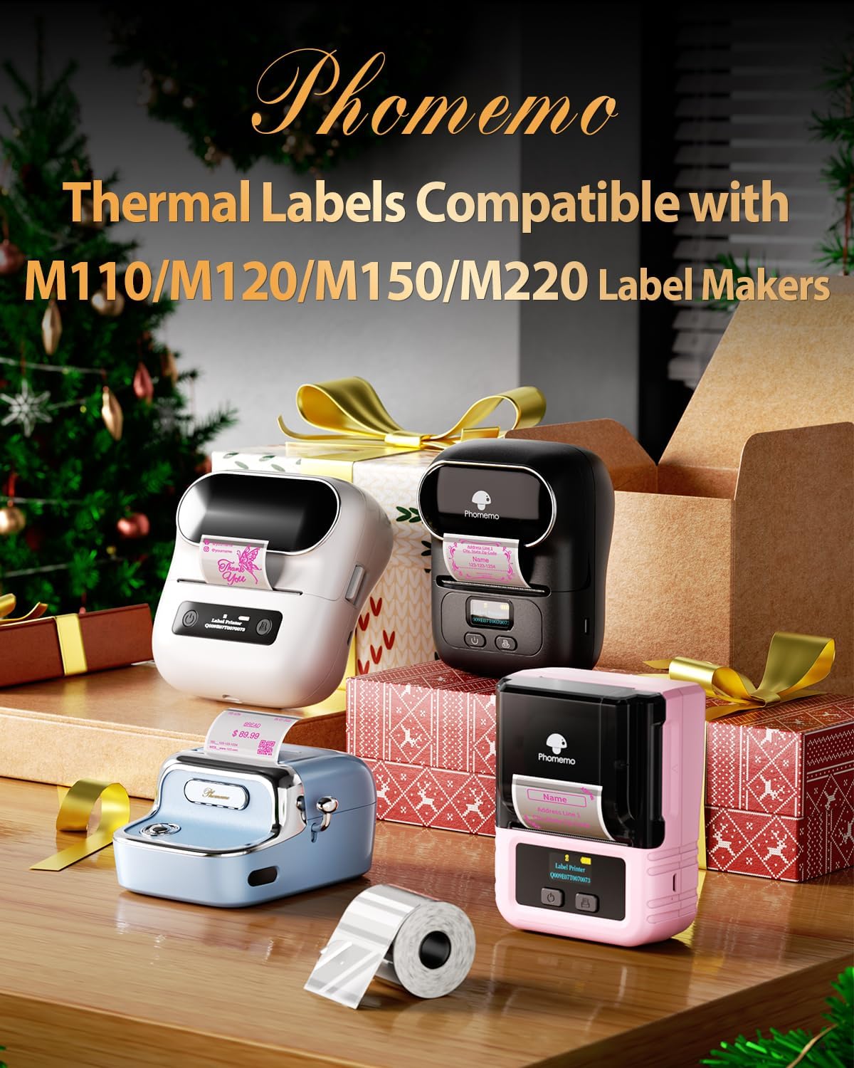 Phomemo Colorful Thermal Printing Labels for Barcode/Address/Logo/Business/Home Tag, for M110/M100/M220/M250/M108 Label Printer, 1.57" x 1.18"(40x30mm), 230 Labels/Roll - Image 8