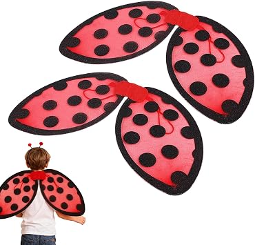 Ladybird Wings Costume - Lightweight Role Play Props for Party
