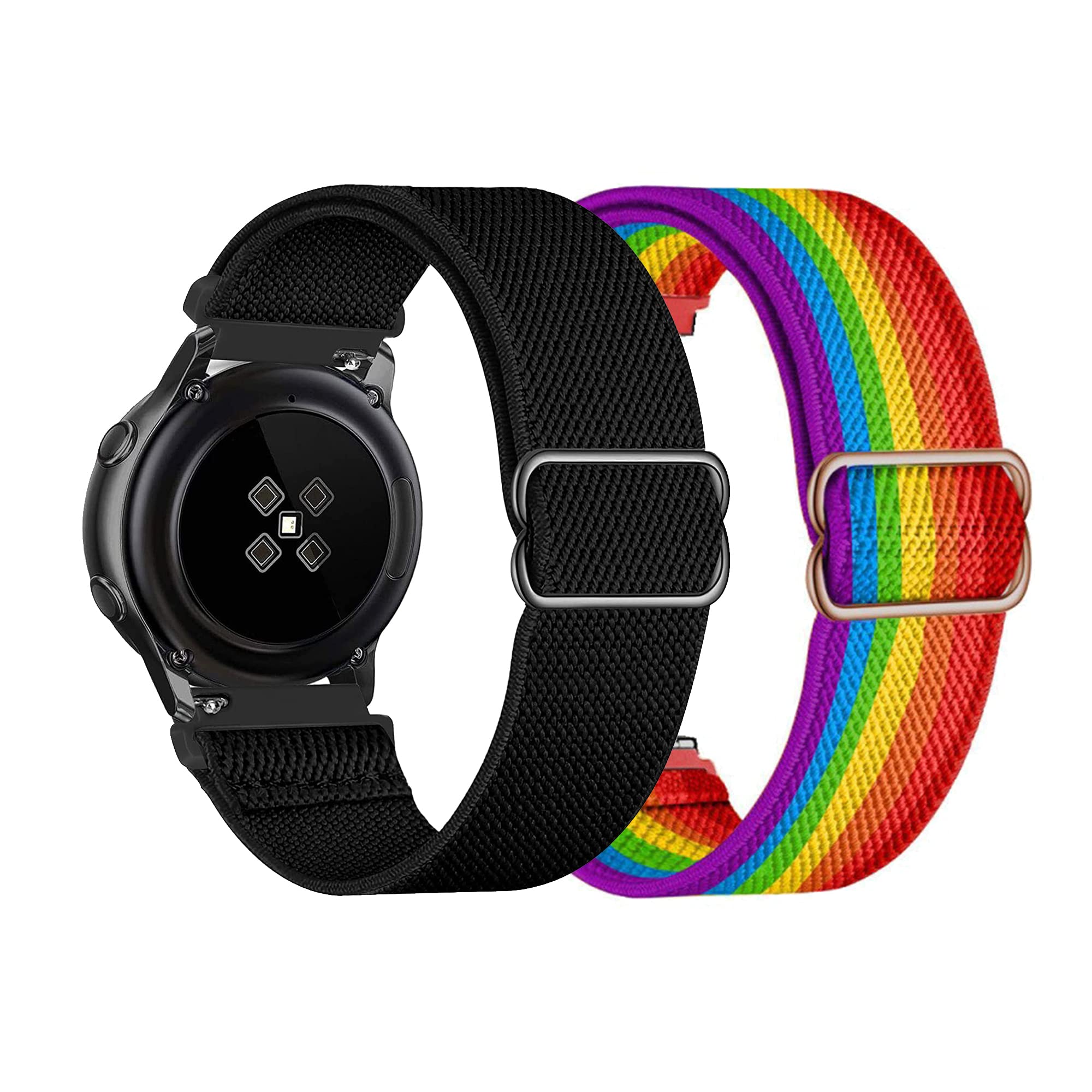 YEEJOK Compatible for Fossil Watch Band 22mm, Fossil Men's Gen 6/5E 44mm Bands Nylon, Stretchy Solo Loop Sport Elastic Braided Wristbands for Men's