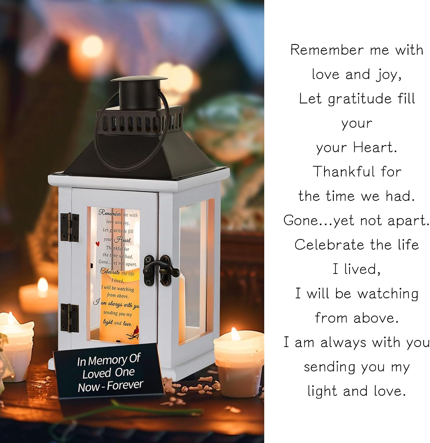 Memorial Candle Lantern, Sympathy Gift for Loss of Loved One