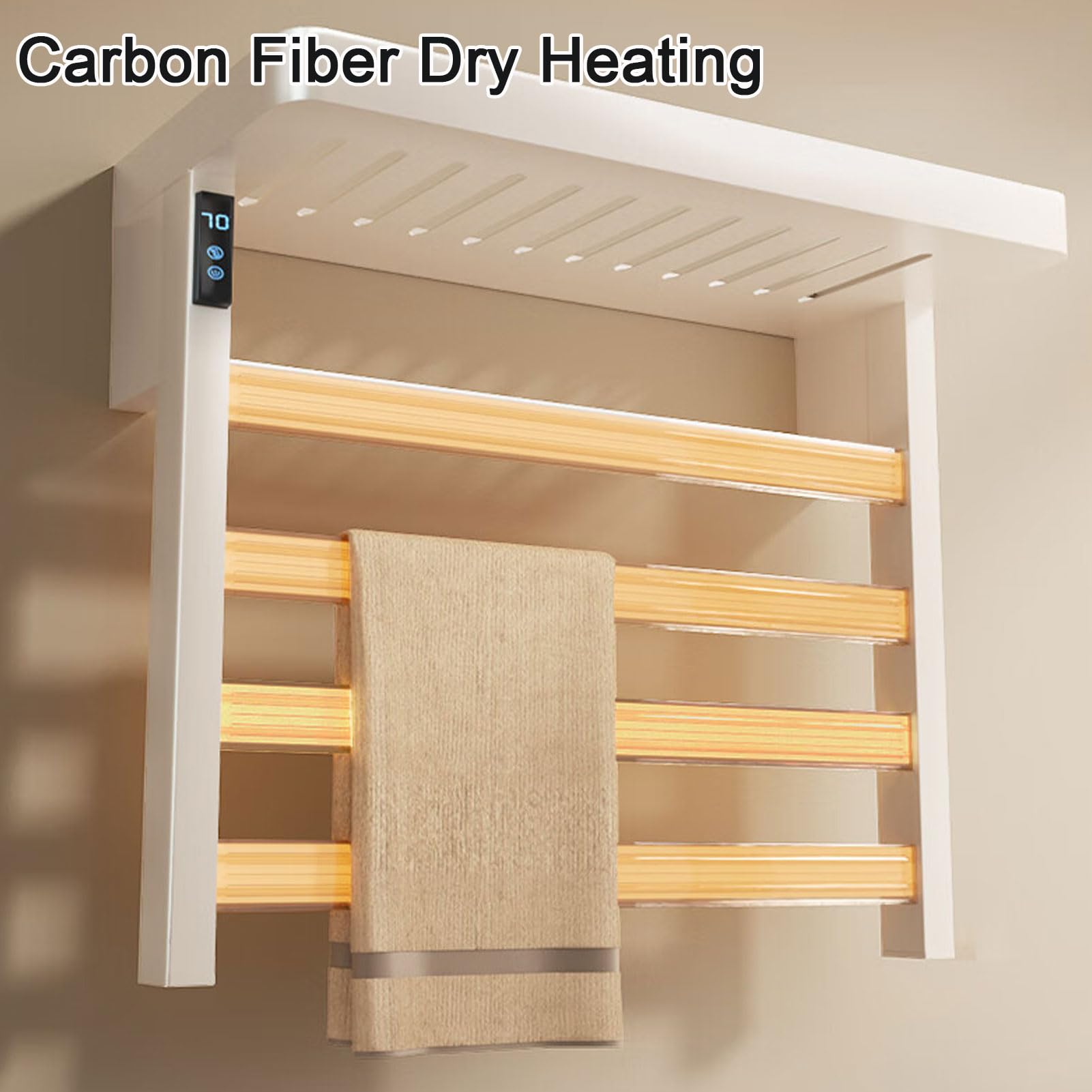 Portasciugamani elettrico riscaldato, scaldasalviette impermeabile con timer e temperatura costante, ideale per bagno, hotel, saloni e spa