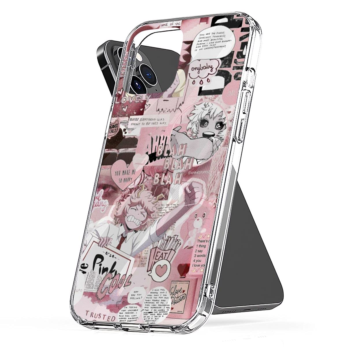 Phone Case My TPU Academia Waterproof The Funny Hero Clear Mina Pc Ashido Compatible for iPhone 6 6s 7 8 X Xs Xr 11 12 Se 2020 Pro Max Plus, Transparent