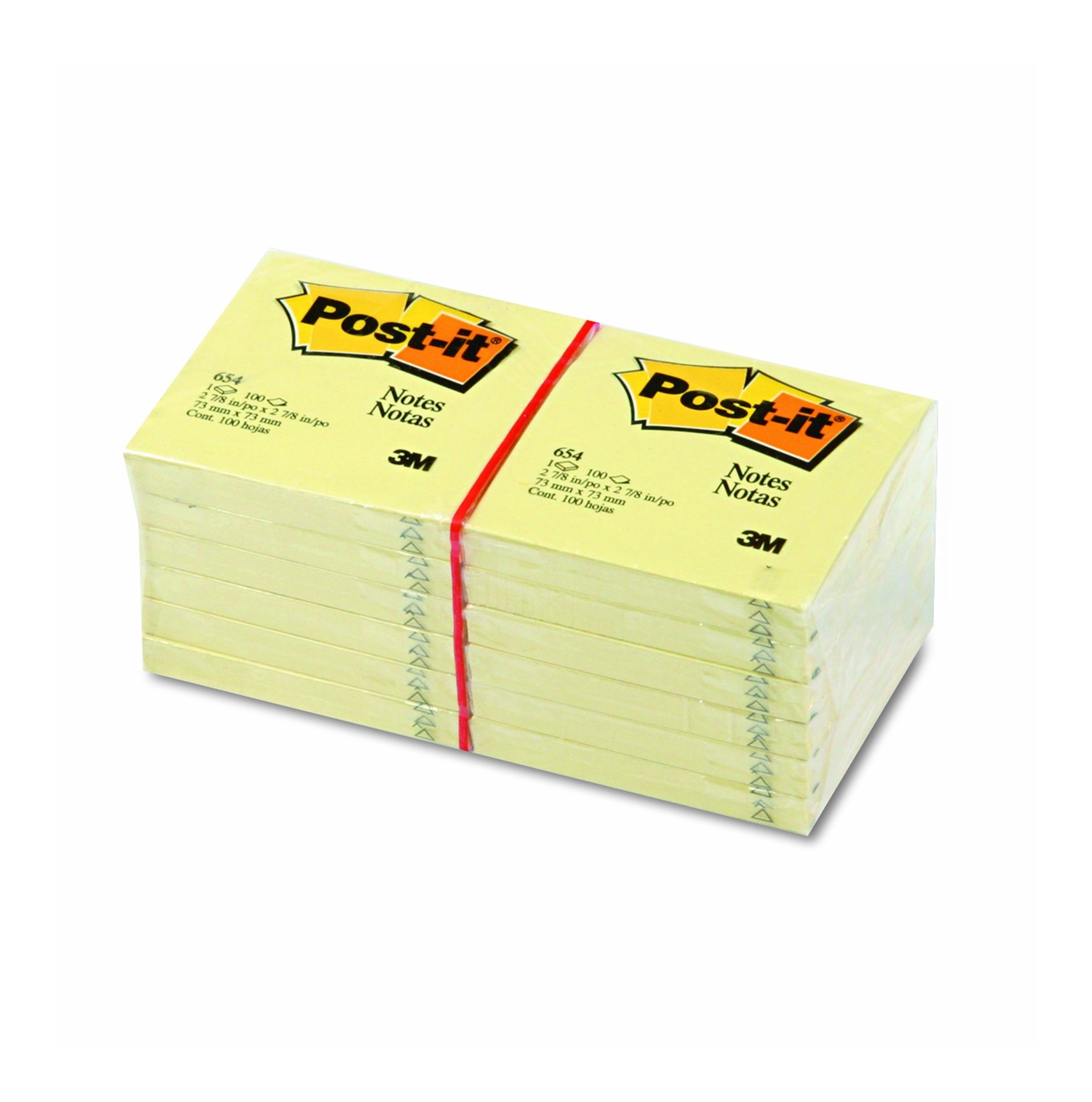 Post-it Notes, Original, 3''x3'', 100 ShPD, 12PK, Canary YW, Foglietti, Sold as 1 Package