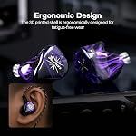 Linsoul Kiwi Ears Quartet 2DD+2BA Moniteur In-Ear hybride, HiFi Ecouteurs avec shell en résine artisanale, amovibles OFC plaqués argent IEM Câble pour Audiophile Musician DJ Studio Gaming (Purple, Quartet)