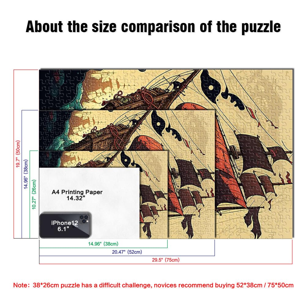 Puzzle 2000 pezzi per adolescenti nave pirata Giocattoli educativi per l'apprendimento Giochi per famiglie regali per amici e familiari 70x100cm