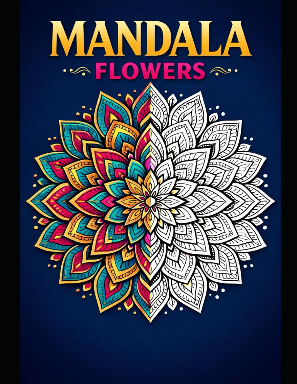 Mandalas Flowers Coloring Book: 75 Intricate Floral Designs for Stress Relief and Relaxation