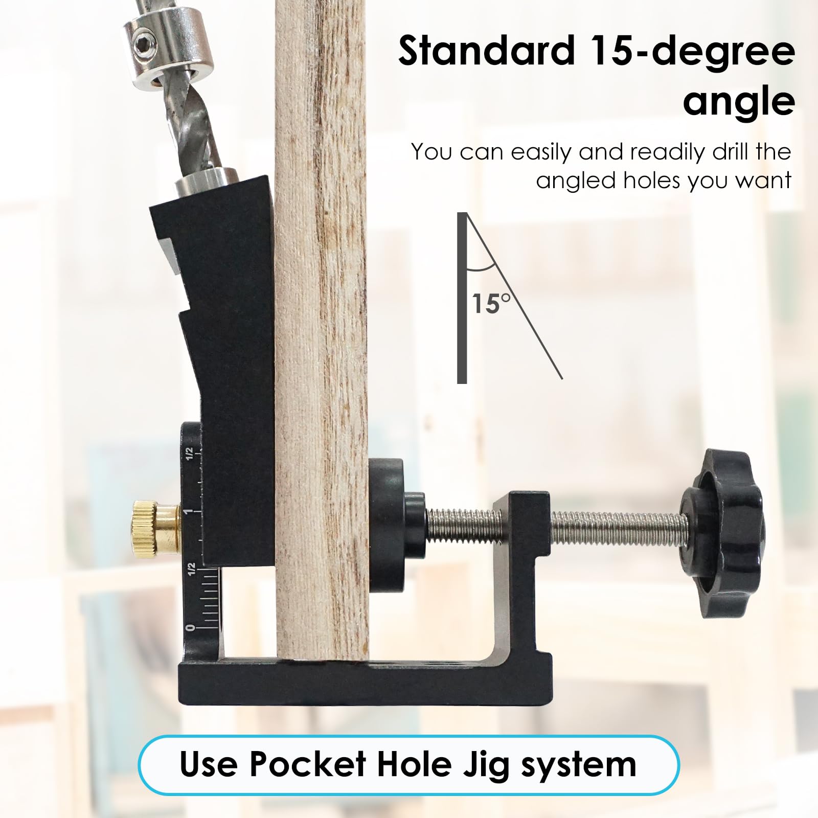 Snapklik.com : Aboutool Pocket Hole Jig Kit - Portable Pocket-Hole Jig ...