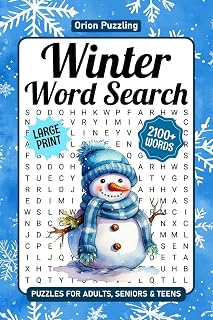 Large Print Word Search for Adults: 2100+ Winter Christmas Puzzles Book, Relaxing Holiday Fun for Seniors with Solutions