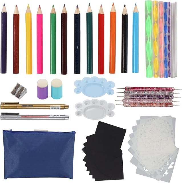 Pssopp 50Pcs Mandala Dotting Tools Reusable Stencils Painting Kit Mandala Art Tools Painting Kit for Painting Rocks, Coloring, Drawing and Drafting