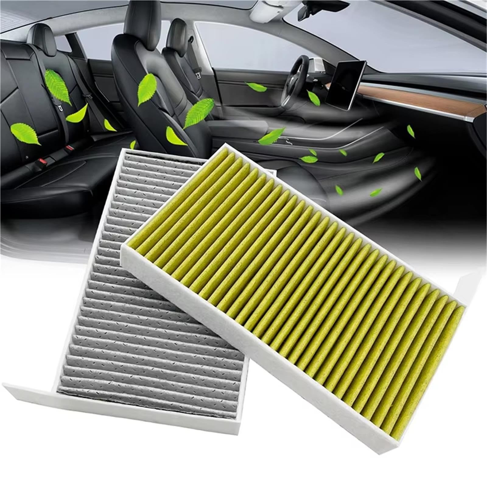 Filtro Aire Cabina Para Tesla Para Model 3 Para Y Filtro De Aire Acondicionado 2 Uds Cabina Integrado Carbón Activado 1107681-00-A Filter Innenraumluft