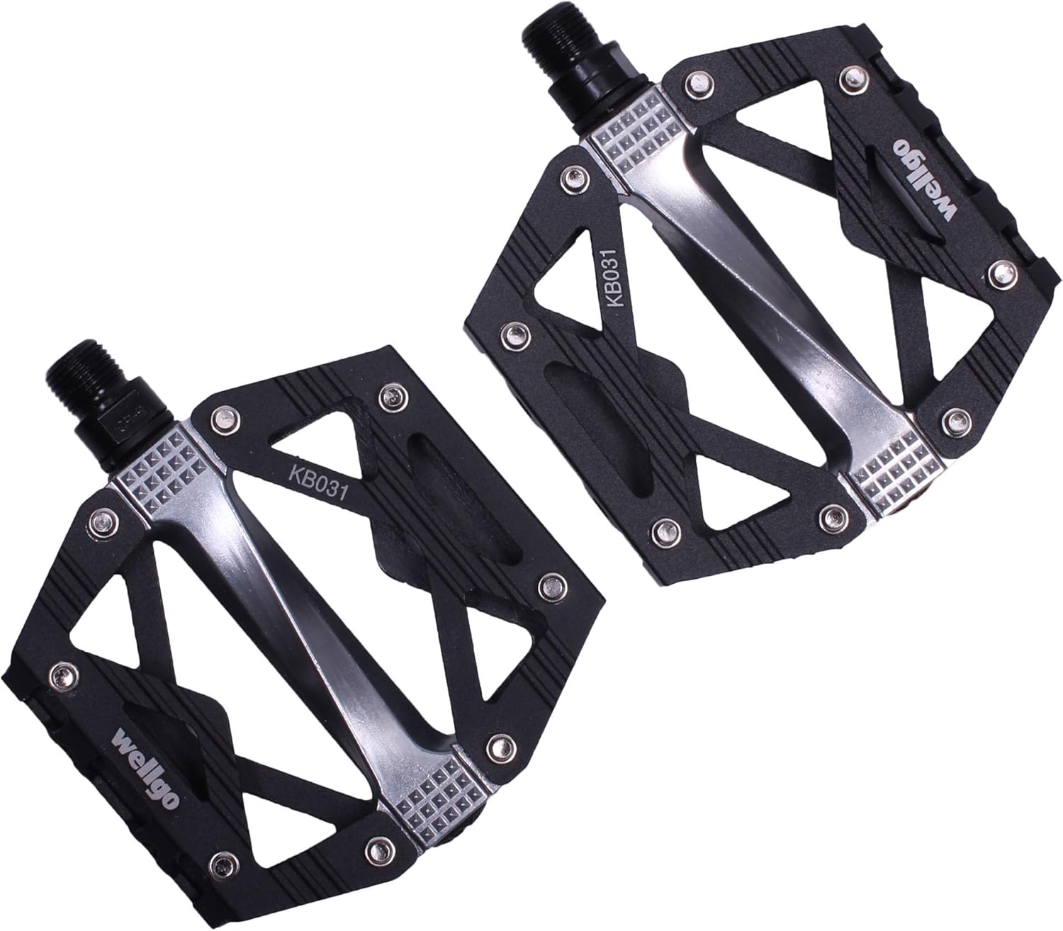 Lightweight Bike Pedals,Waterproof Bicycle Pedals with Aluminum,Universal 9/16 inch Anti-Skid Platform for Commuter Bike,MTB,E-Bike,BMX,Wellgo KB031 Pedals