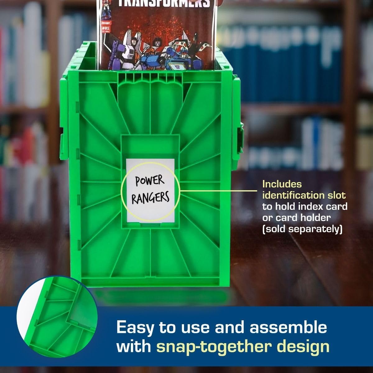 BCW Short Comic Book Bin | Holds 150 Comics | Stackable Plastic Storage | Acid-Free Organizer | Green, Single