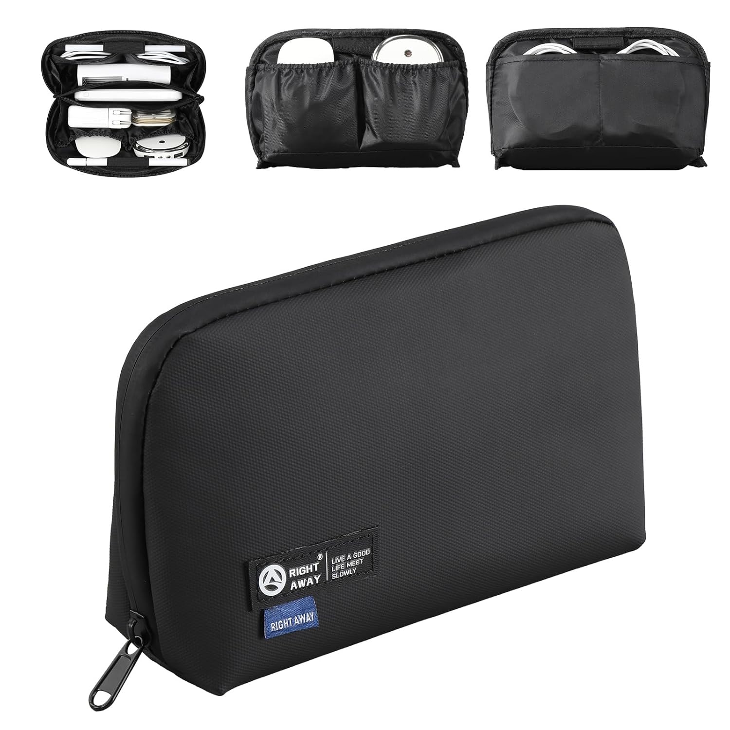 RIGHT AWAY Electronic Organizer,Waterproof Travel Accessories Storage, Tech Pouch for Cord, Power bank, Airpods, Daily Items