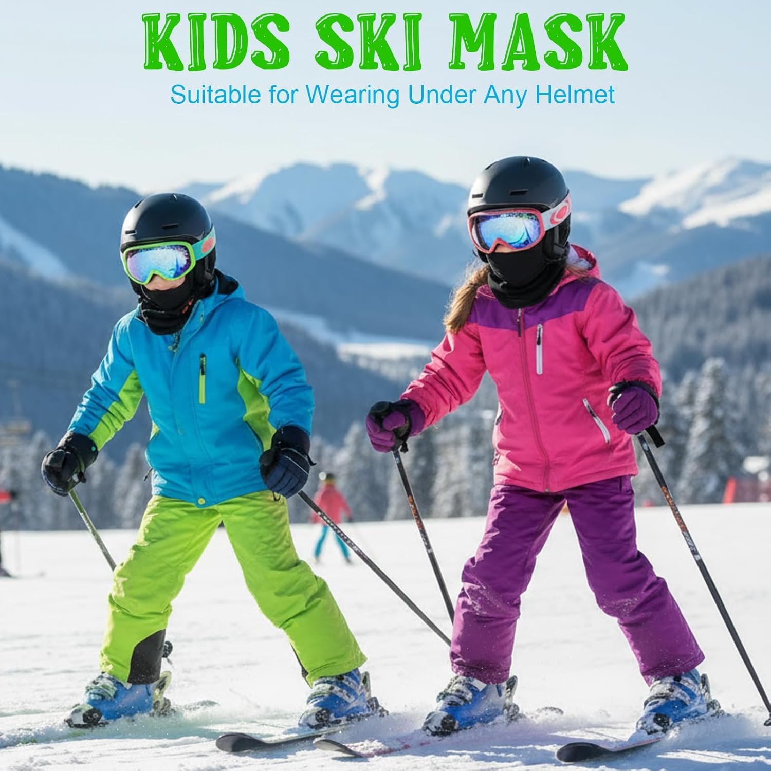 Kids Balaclava Ski Mask, Winter Windproof Fleece Full Face Mask for Boys Girls, Neck Warmers Ear Muffs Hats for Cold Weather - Image 4