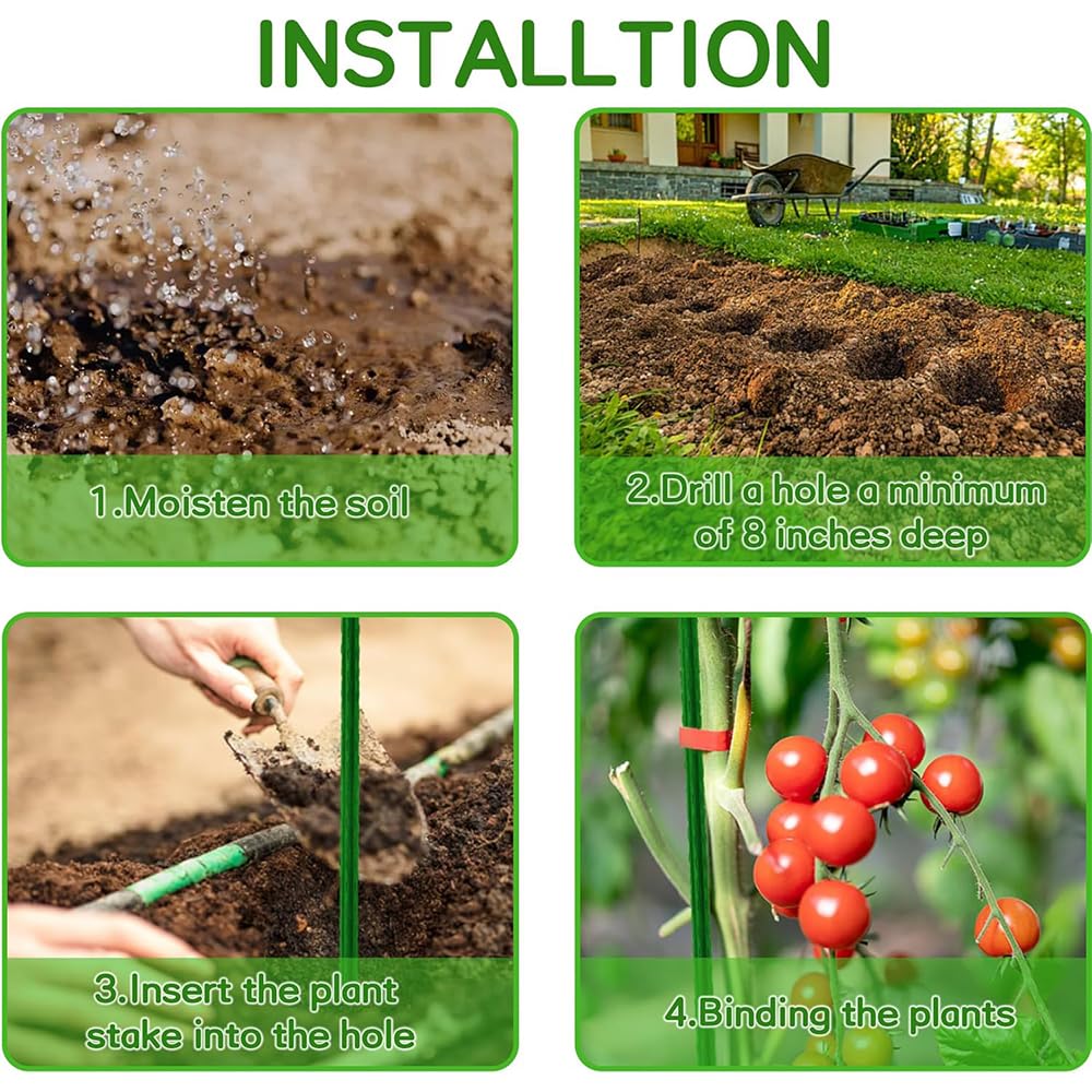 Pflanzenstützen Set – 20 Stäbe, 30 Clips, 20 Verbinder & Klettband Für Topf- & Gartenpflanzen