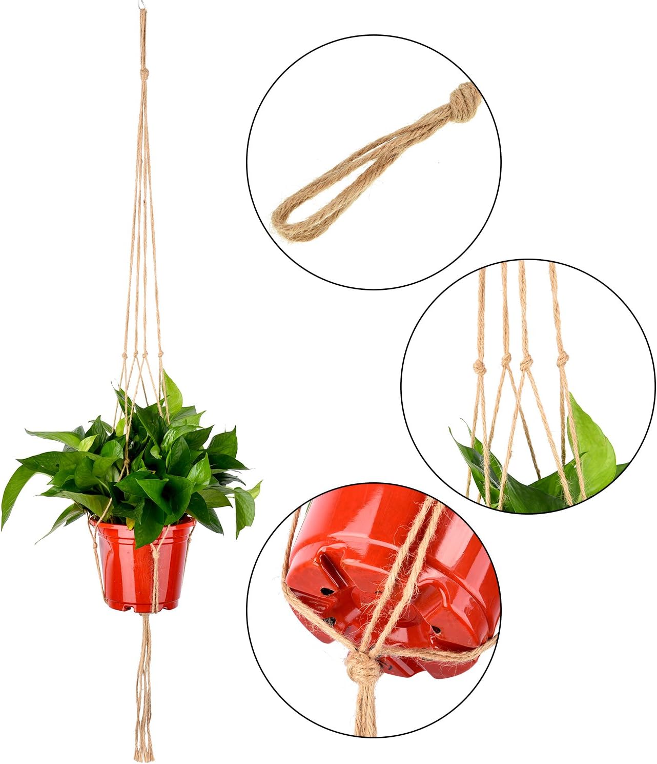 6 Sets Swag Ceiling Hooks Steel Screws Bolts and Toggle Wings with 2 Pieces Large Flower Pot Hanger Basket Holder for Ceiling Hanging Decorations(White)