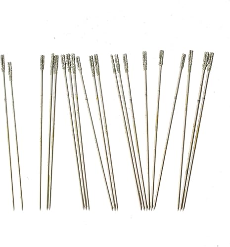JINGLING Brocas lapidarias de diamante de 0.039 in, herramientas de joyería con punta micro sólida para piedra roca, paquete de 20 unidades