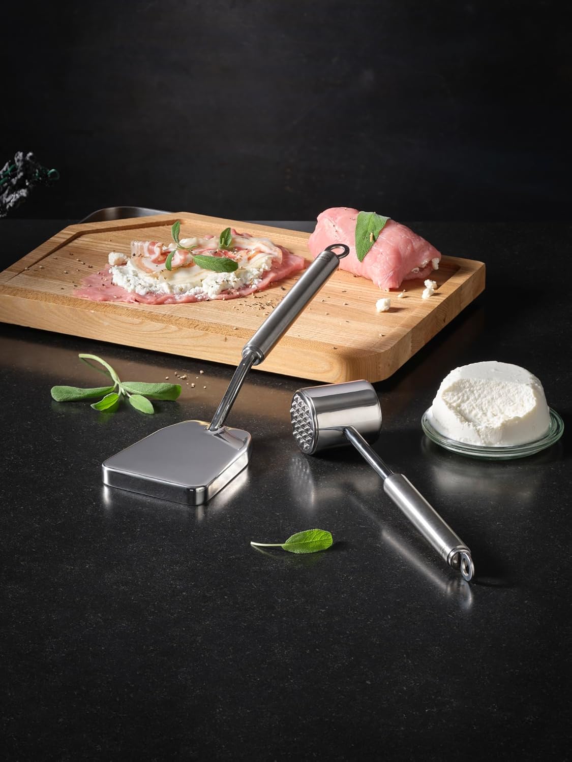 Rosle 12819 Stainless Steel Meat Pounder Tenderizer for Plating Meat & Fish