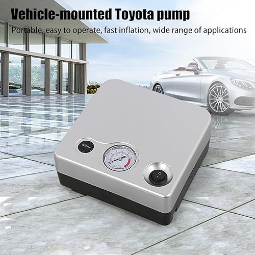 Miniatura 8 de Compresor de aire portátil  Compresor eléctrico de 12 V  Bomba de aire para motocicleta con manómetro  para coche, bicicleta, motocicleta, camión,