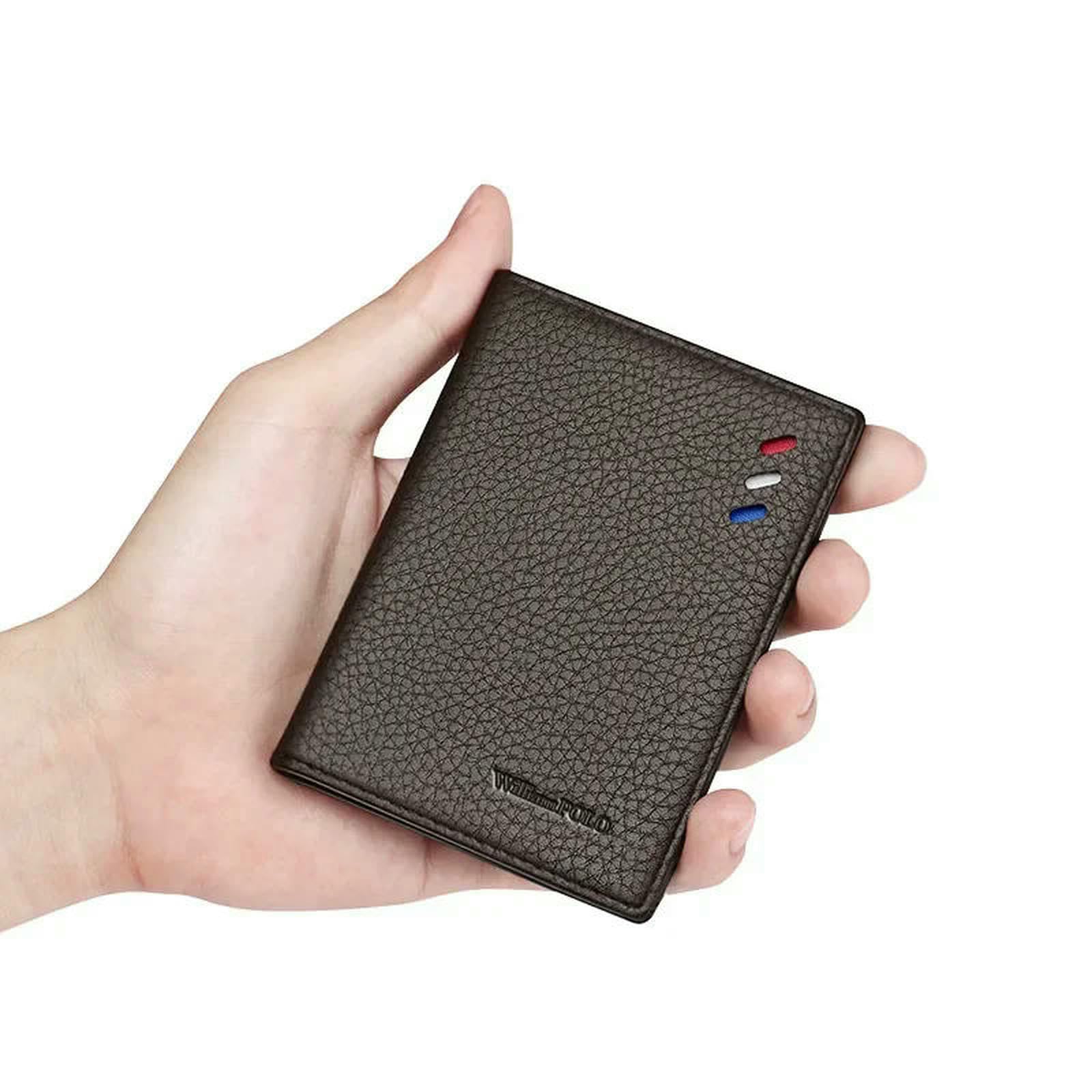 Portfele męskie Portmonetka Id Card Holder Prezent Brązowy-11 x 8 x 1,2 cm