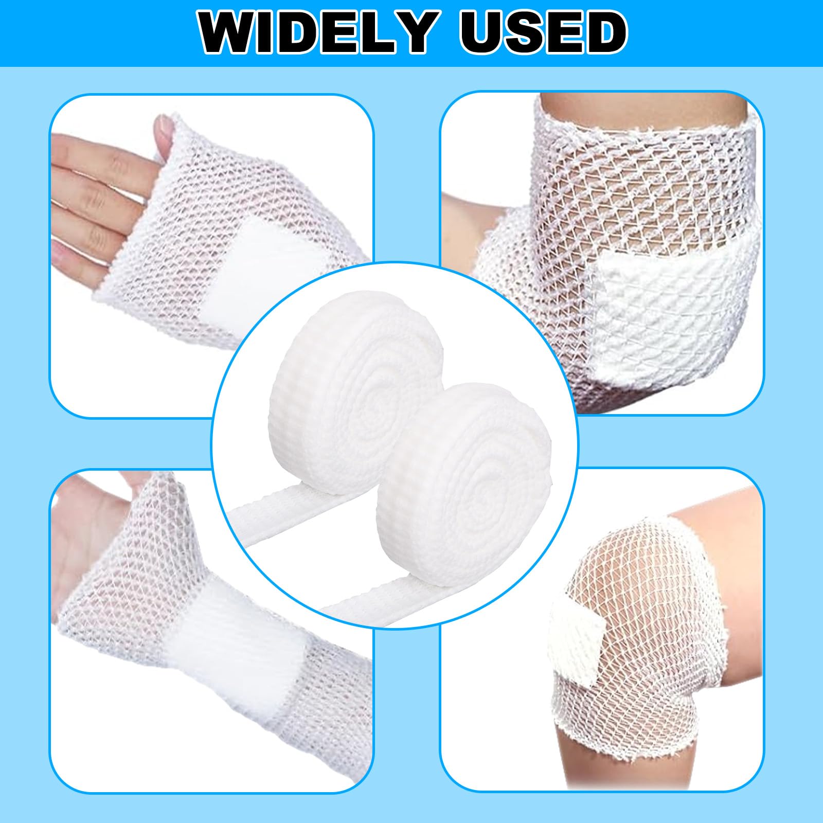 BOXOB 2 Rolls Tubular Bandage, 0.98x86.61in Tube Gauze Elastic Net Tubular Bandage for Arm Wounds Stretch Gauze Wrap Sleeve Stockinette Tubing No Tape Required for Wrapping Wet Dry Dressing Retention — Amazon image 4