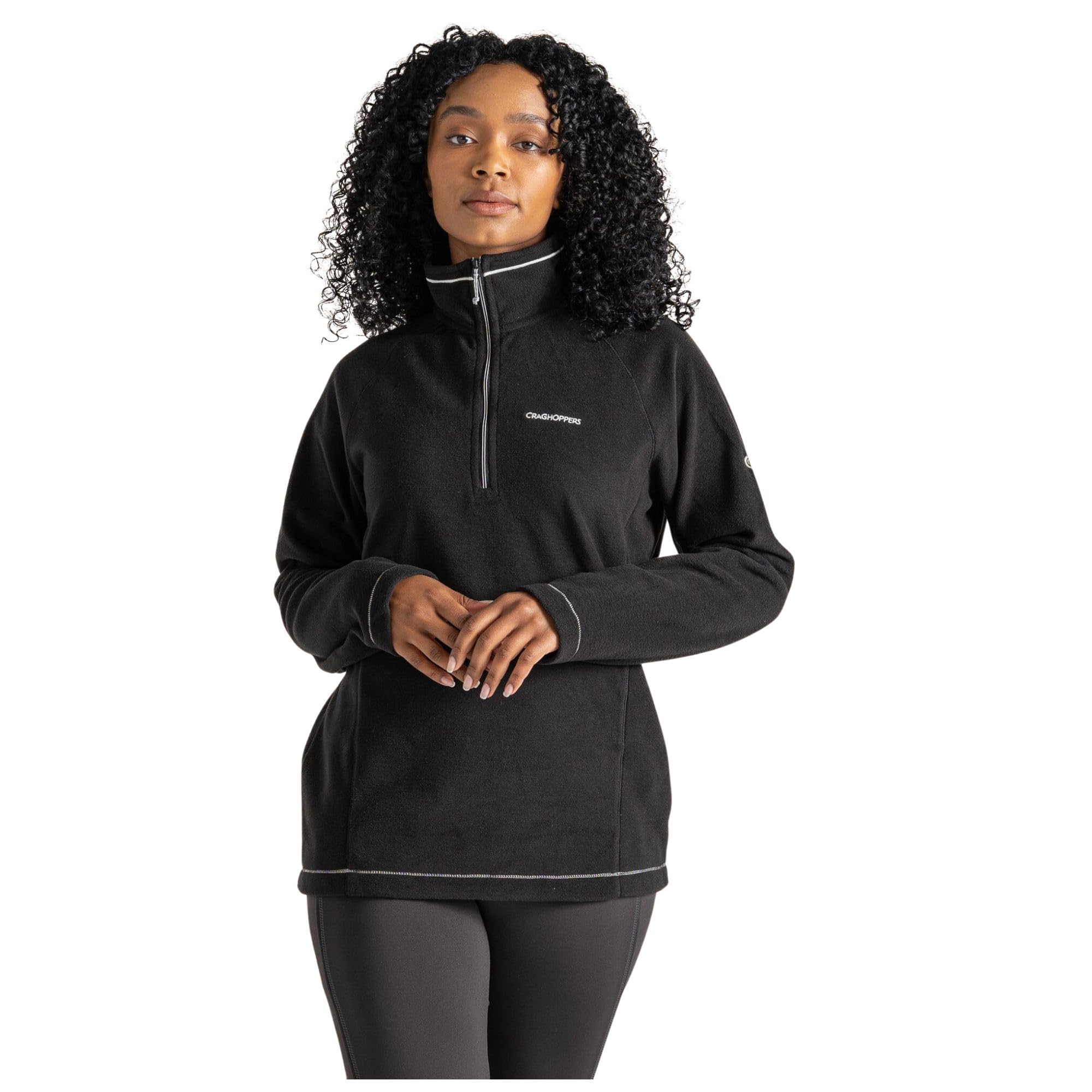 Craghoppers Women's Jet Black Miska Lightweight Insulating Half-Zip Fleece In Size 10