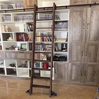 3.3ft-20ft Rolling Ladder Hardware Kit,Library Sliding Roller Ladder Hardware Kit Track/Rail(No Ladder), Round Tube Mobile Ladder Track with Floor Roller Wheels (Size : 6.6ft/200