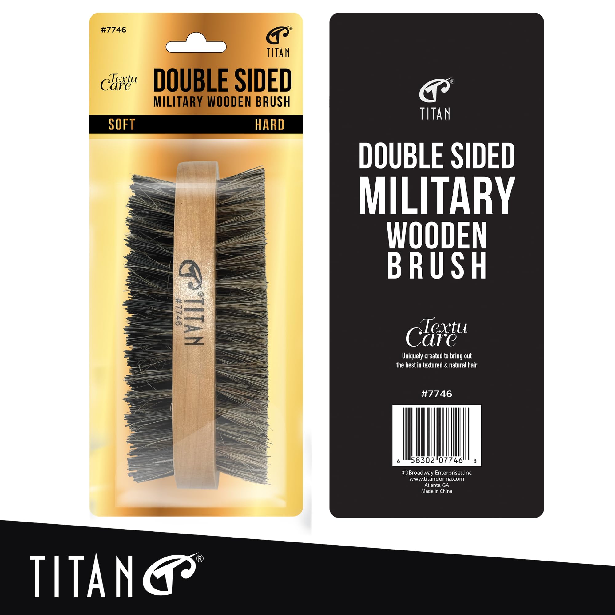 Amazon.com : TITAN Double Sided Military Hair Brush – Soft & Hard