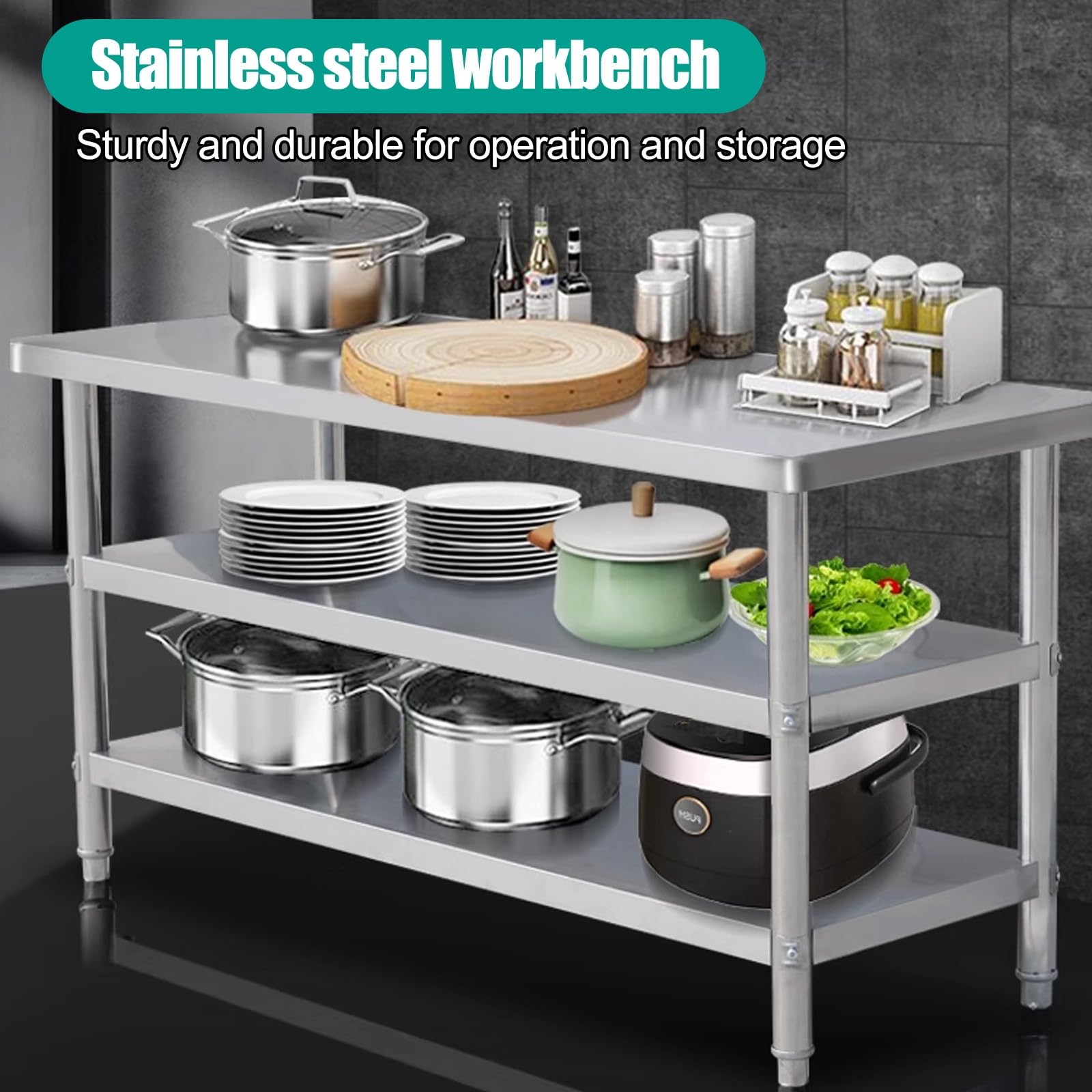 Gastro M RVS werktafel met schuifdeuren 88x150x70cm | Voor al uw
