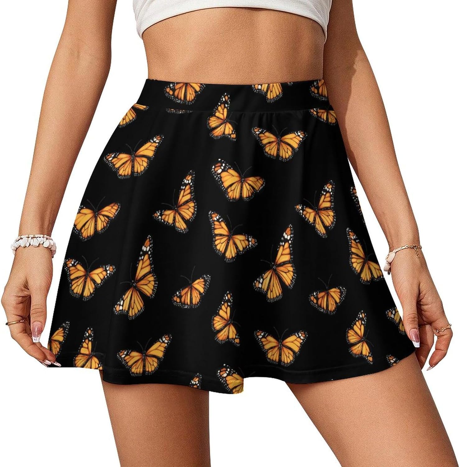 Monarch Butterfly Women Tennis Skirt Print Golf Skirts Mini Casual Workout Skorts