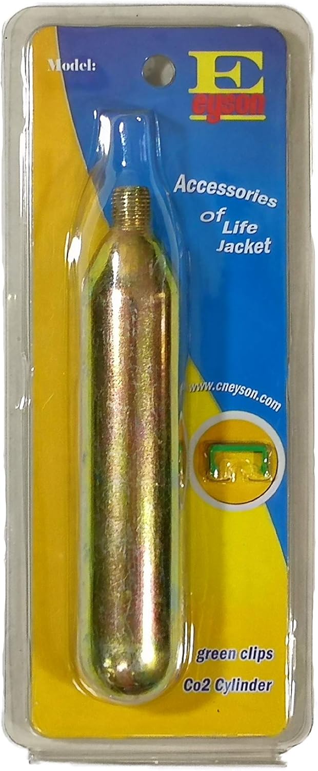 Premium CO2 Cartridge for Life Jacket - Manual Version CO2 Rearming Kit Cylinder Tank Canister for Inflatable Lifejacket Life Vest Life Belt Pack PFD CO2 Replacement Refill Size 17G 24G 33G 60G Gram