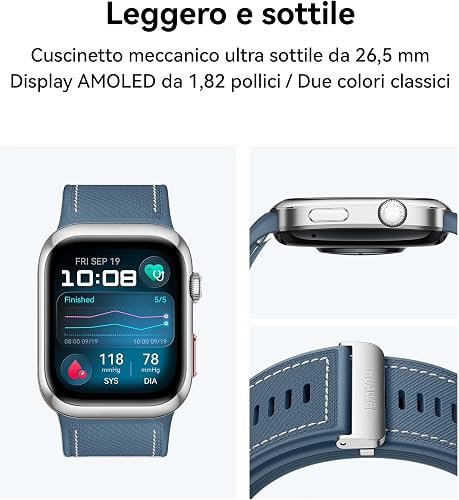 Huawei Watch D2, Montre Connectée, Mesure ambulatoire de la Pression artérielle, Analyse ECG, Surveillez fréquence Cardiaque, SpO2, fréquence respiratoire, Design Fin et léger, iOS & Android, Or - 5