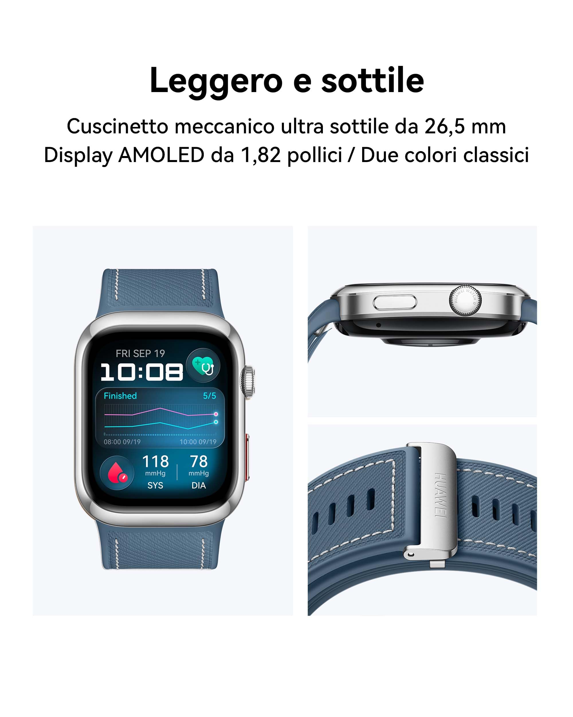 HUAWEI WATCH D2, smartwatch con monitoraggio pressione sanguigna, ECG a singola derivazione in grado di rilevare solo la fibrillazione atriale, stress, sonno, SpO2 e compatibile con iOS e Android