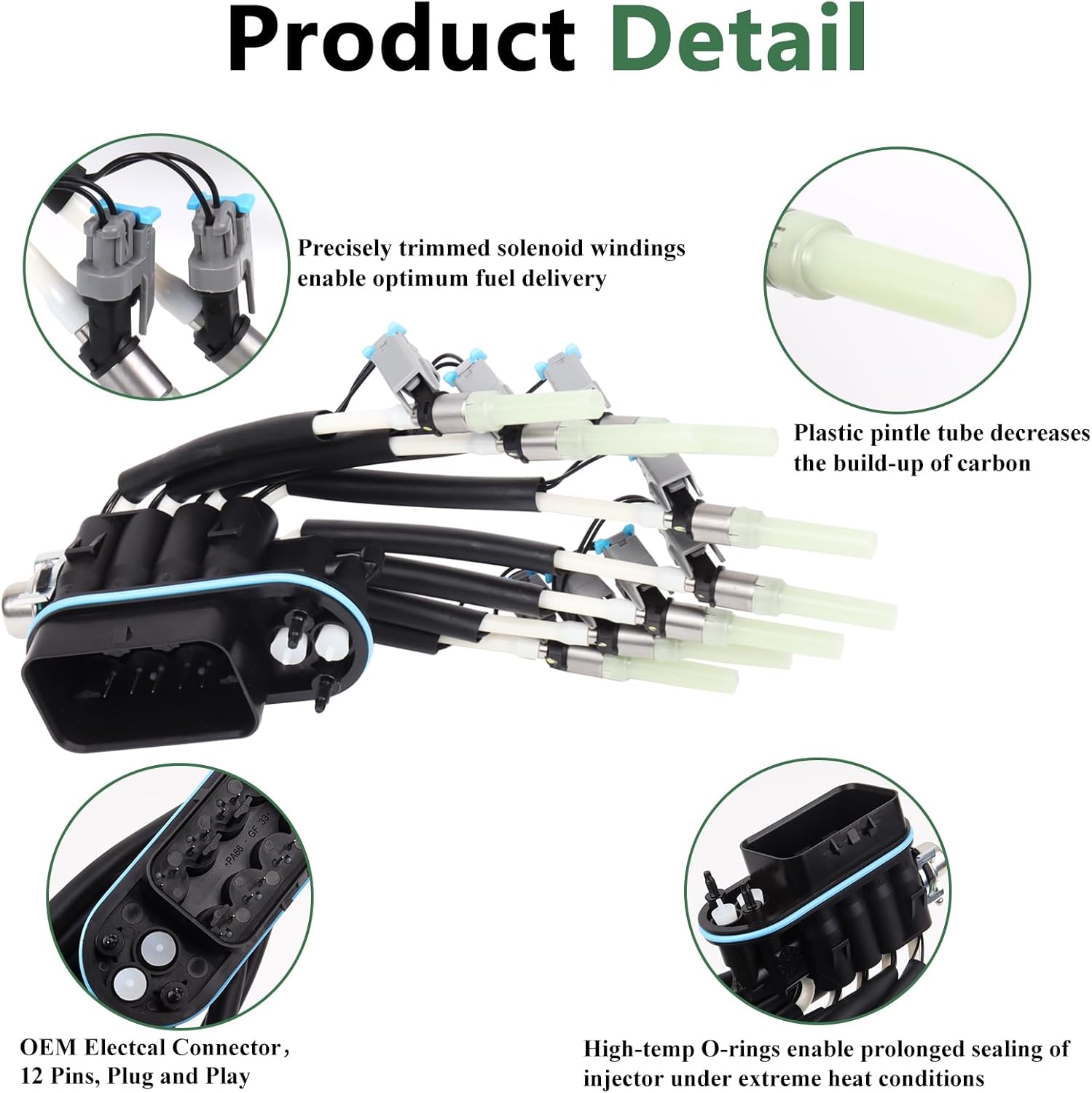 FJ504 Spider Fuel Injector 8 Cylinder Fit for Chevrolet GMC Pickup Truck P30 Suburban Chevy Express 1500 2500 3500, Cadillac Escalade Isuzu NPR V8 5.0L 5.7L Engine, Replace # 93441235 17113295