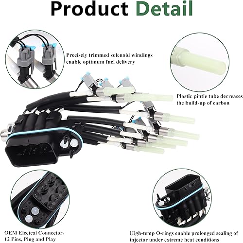 Miniatura 3 de Inyector de combustible Spider FJ504 de 8 cilindros para Chevrolet GMC Pickup Truck P30 Suburban Chevy Express 1500 2500 3500, Cadillac Escalade