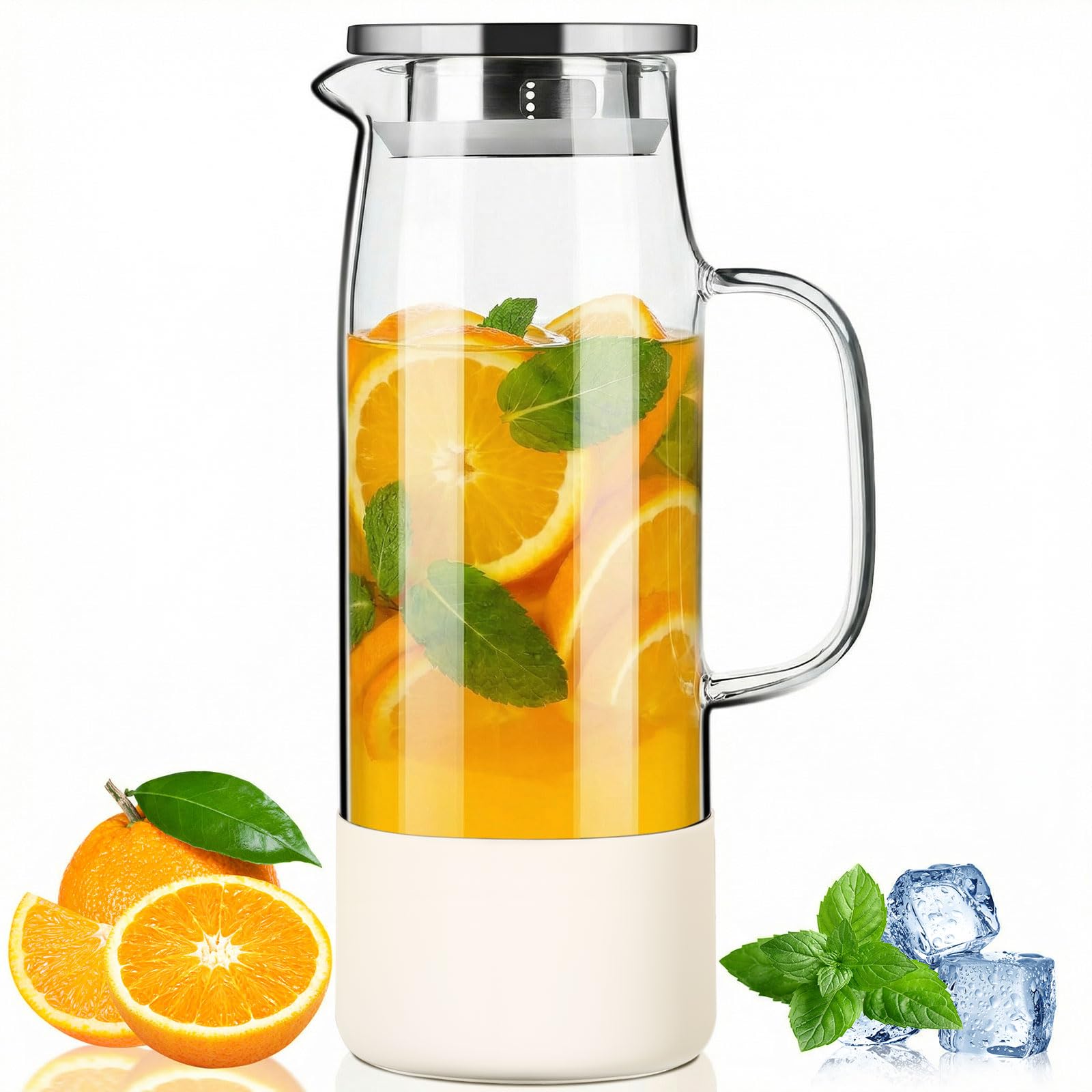 Baalaka Glass Pitcher with Silicone Base