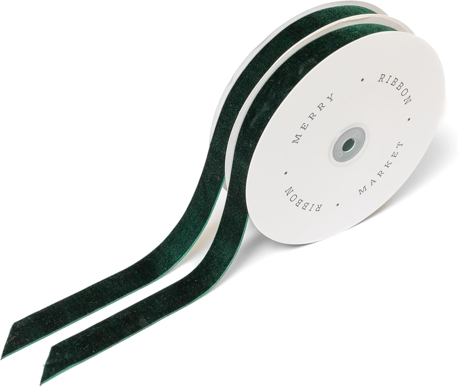Merry Market Green Velvet Ribbon for Christmas Holiday Gift Wrapping, 7/8" x 20 Yards, 40 Yards Total (2 Pack)