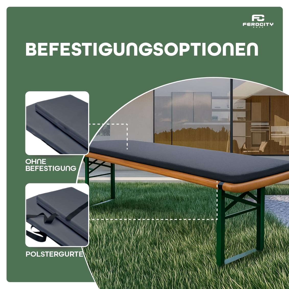 Bankauflage nach Maß für Gartenbank | 10 cm dicke Matratze | Individuelle Kissen Sitzkissen für Gartenmöbel Bierzeltgarnitur | wetterfest, wasserabweisend, abnehmbar | Gartenpolster Wunschfarbe [133]