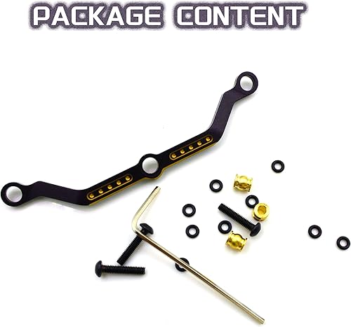 Miniatura 6 de Kit de varilla de enlace de dirección de aluminio para 118 TRX4M RC Crawler piezas de actualización (oro negro)